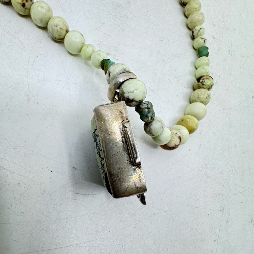Vintage Beaded Rare Spotted Jasper & Sterling Silver Pendant Necklace - Picture 8 of 9
